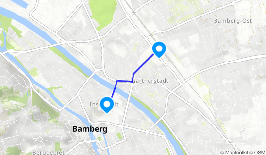 Kartenausschnitt Bahnhof Bamberg